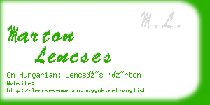 marton lencses business card